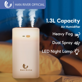 HAN RIVER Air Humidifier 1300ML Double Spray Diffuser Essential Oil Aromatherapy Silent Household Air Purification - Image 2