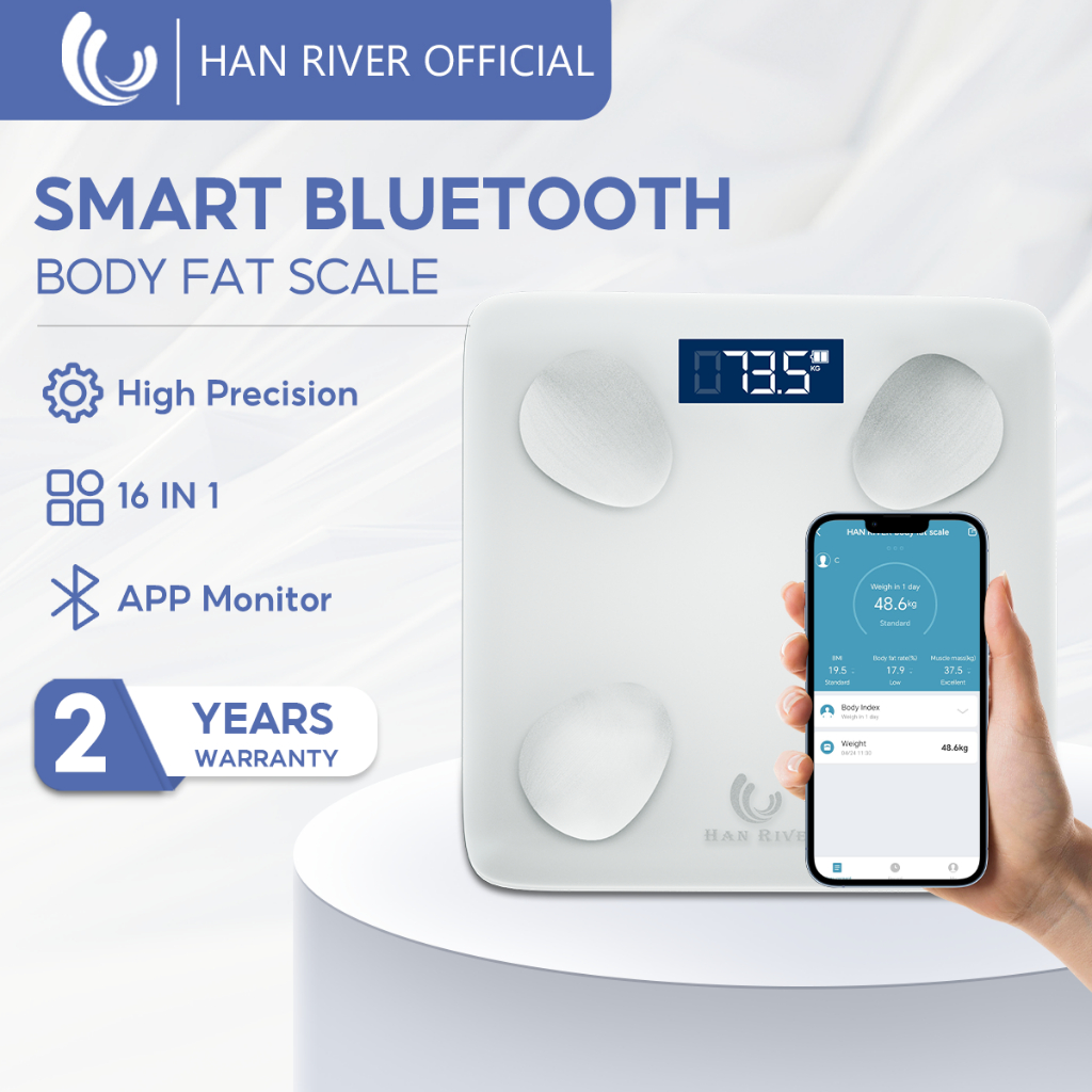 HAN RIVER Bluetooth Body Fat Scale Weight Scale High Accuracy LED Display - Image 5