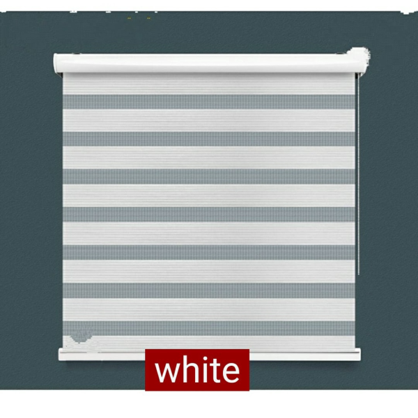 Modern Zebra Blinds Outdoor Roller Blind - White