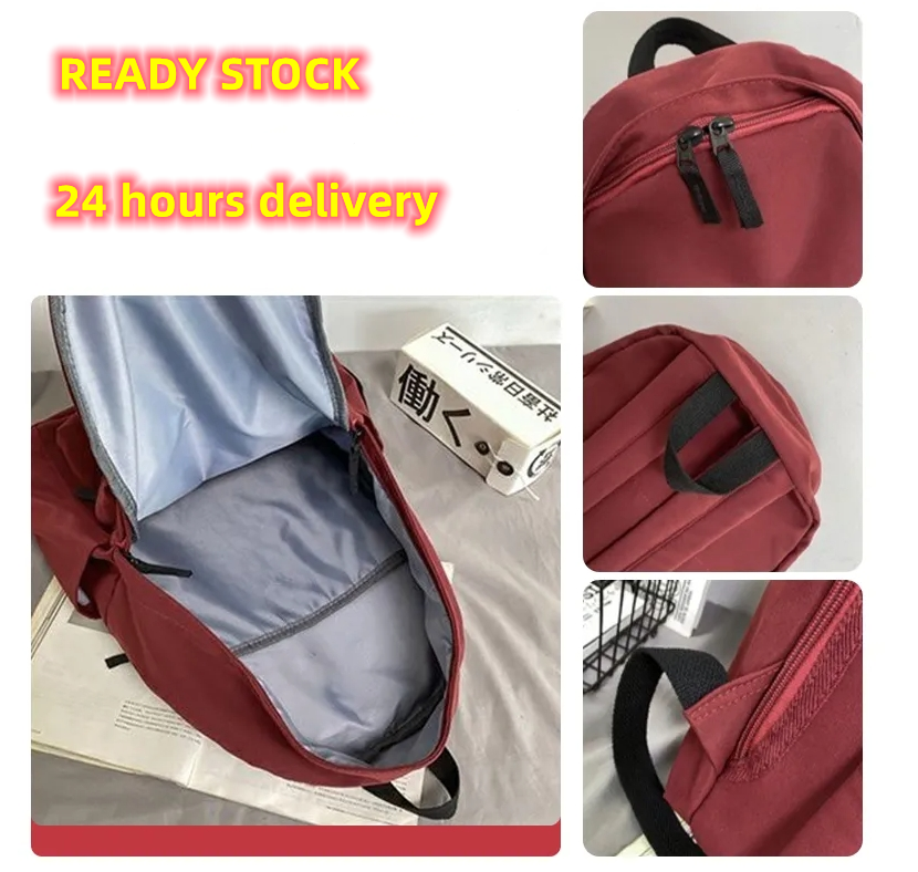 Women Japan School College Student Bag Waterproof Backpack - Black - Image 4