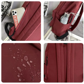 Women Japan School College Student Bag Waterproof Backpack - Black - Image 5