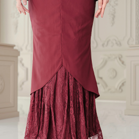 Clara Lace Baju Kurung - Ash Blue - Image 4