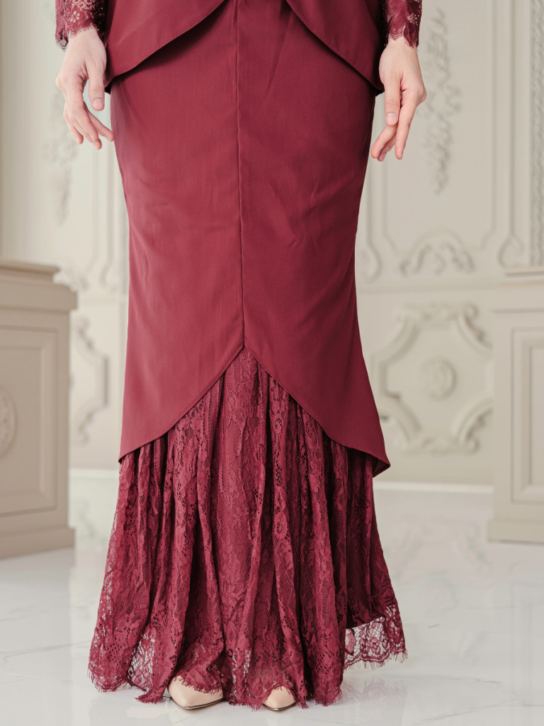 Clara Lace Baju Kurung - Forest Green