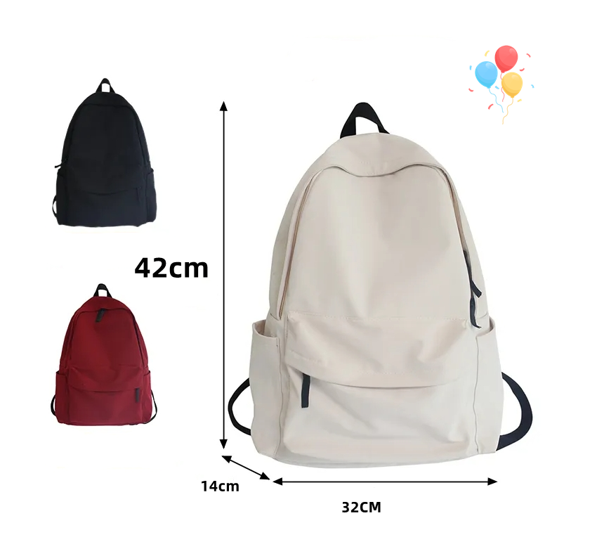 Women Japan School College Student Bag Waterproof Backpack - Black - Image 3