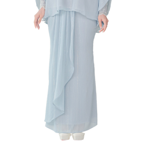 Indah Doll Tulle Lace Baju Kurung - Gold Champagne - Image 4