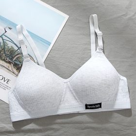 Beauty Back Bra Push Up Women Thin Section Small Chest Gathering Simple No Steel Ring - Light Grey