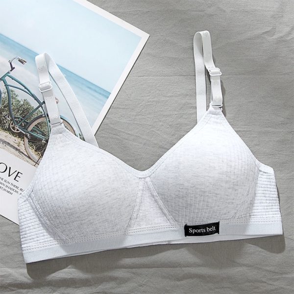 Beauty Back Bra Push Up Women Thin Section Small Chest Gathering Simple No Steel Ring - Light Grey