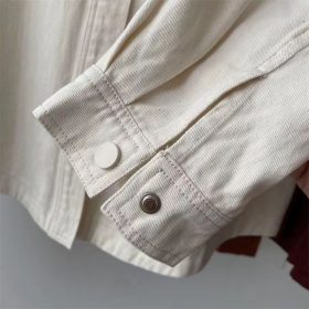 Thick Shirt Women Shirt Simple Casual Blouse Korean Style Slimming - Orange - Image 3