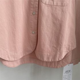 Korean Style Blouse Women Shirt Simple Casual Blouse Slimming All-Matching Blouse Women's Long Sleeve - Pink - Image 4