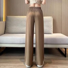Women Pants Plus Size High Waist Drape Wide Leg Pants Thin Casual Narrow Version Small Straight - Khaki - Image 3