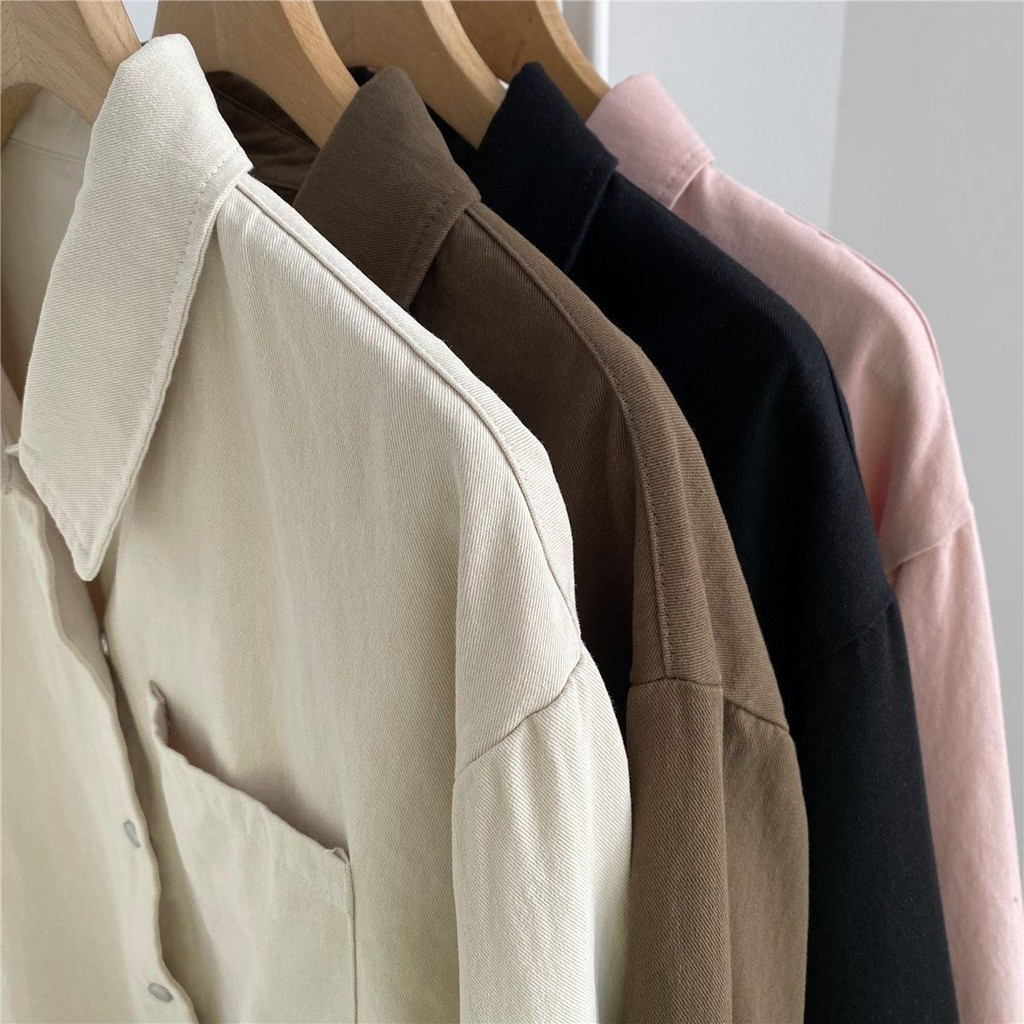 Korean Style Blouse Women Shirt Simple Casual Blouse Slimming All-Matching Blouse Women