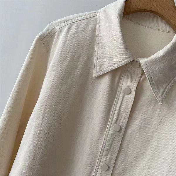 Thick Shirt Women Shirt Simple Casual Blouse Korean Style Slimming - Orange