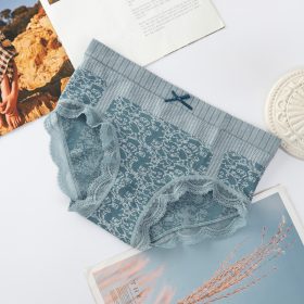 Plus Size Women's Mid-Waist Seamless Lace Underwear - Tummy Control & Butt Lift - Dark Green