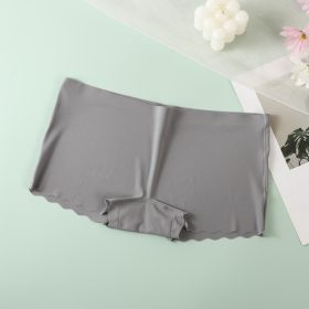 Seamless Flat mouth four-corner Low-waist Hip-lift Panties Wave Edge Underwear - Grey