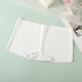 Seamless Flat mouth four-corner Low-waist Hip-lift Panties Wave Edge Underwear - White