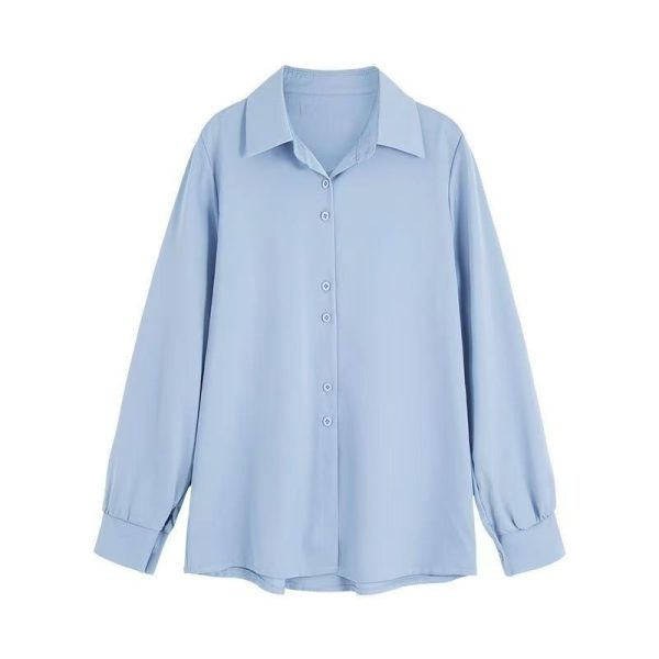 Women's Chiffon Shirt Women's Fashion Design Sense Niche Top Loose Bandage - Blue