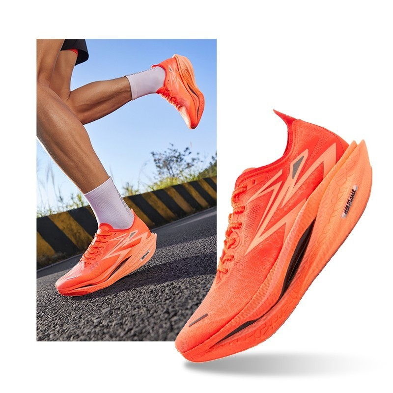 361 Degrees Flame 4.0 Men Women Running Shoes Professional Marathon - Triple Red - Image 1