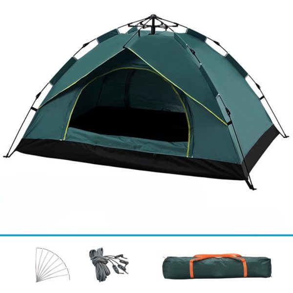Camping Tent 3/4 Person Outdoor Tent Fast Pop Up Automatic Tent camping equipment - 2 Layer Green