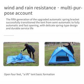 Camping Tent 3/4 Person Outdoor Tent Fast Pop Up Automatic Tent camping equipment - 2 Layer Blue - Image 8