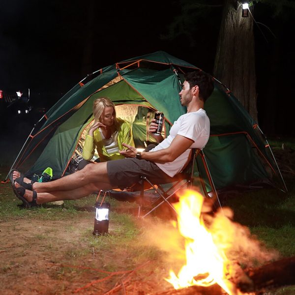 Camping Tent 3/4 Person Outdoor Tent Fast Pop Up Automatic Tent camping equipment - 2 Layer Blue