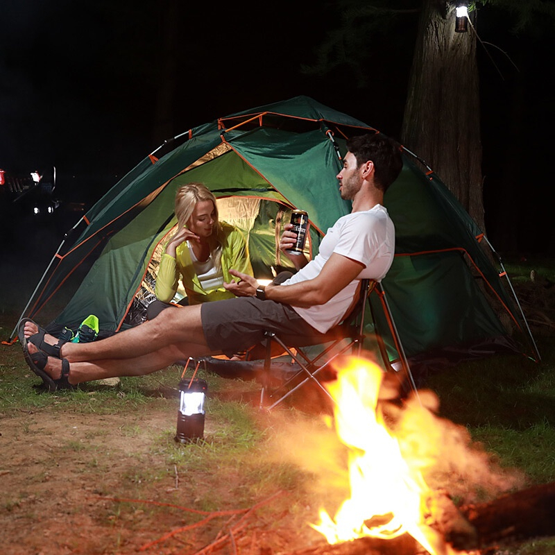 Camping Tent 3/4 Person Outdoor Tent Fast Pop Up Automatic Tent camping equipment - 2 Layer Blue - Image 5