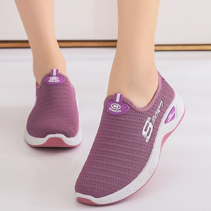Sport Slip On Sneaker Women’s Sport Shoes Walking Running Lady - Purple - Image 2