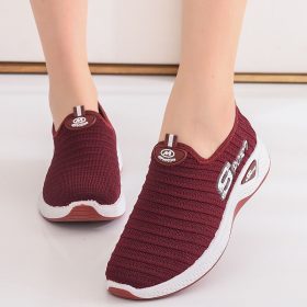 Sport Slip On Sneaker Women’s Sport Shoes Walking Running Lady - Red - Image 3