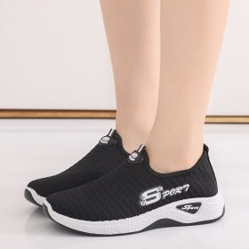 Sport Slip On Sneaker Women’s Sport Shoes Walking Running Lady - Black - Image 3