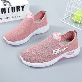 Sport Slip On Sneaker Women’s Sport Shoes Walking Running Lady - Pink - Image 1
