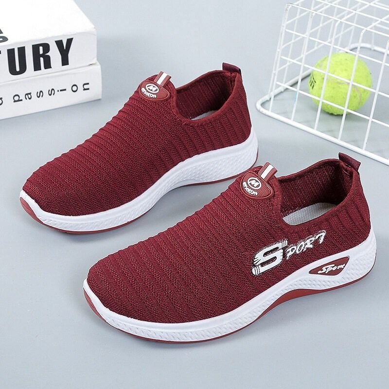 Sport Slip On Sneaker Women’s Sport Shoes Walking Running Lady - Red - Image 1