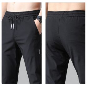 Men Long Pants Sport Pants Trousers - Dark Blue (with Zip) - Image 4