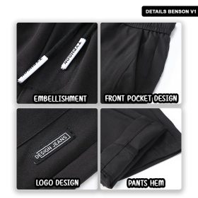 Men Long Pants Sport Pants Trousers - Dark Blue (with Zip) - Image 7