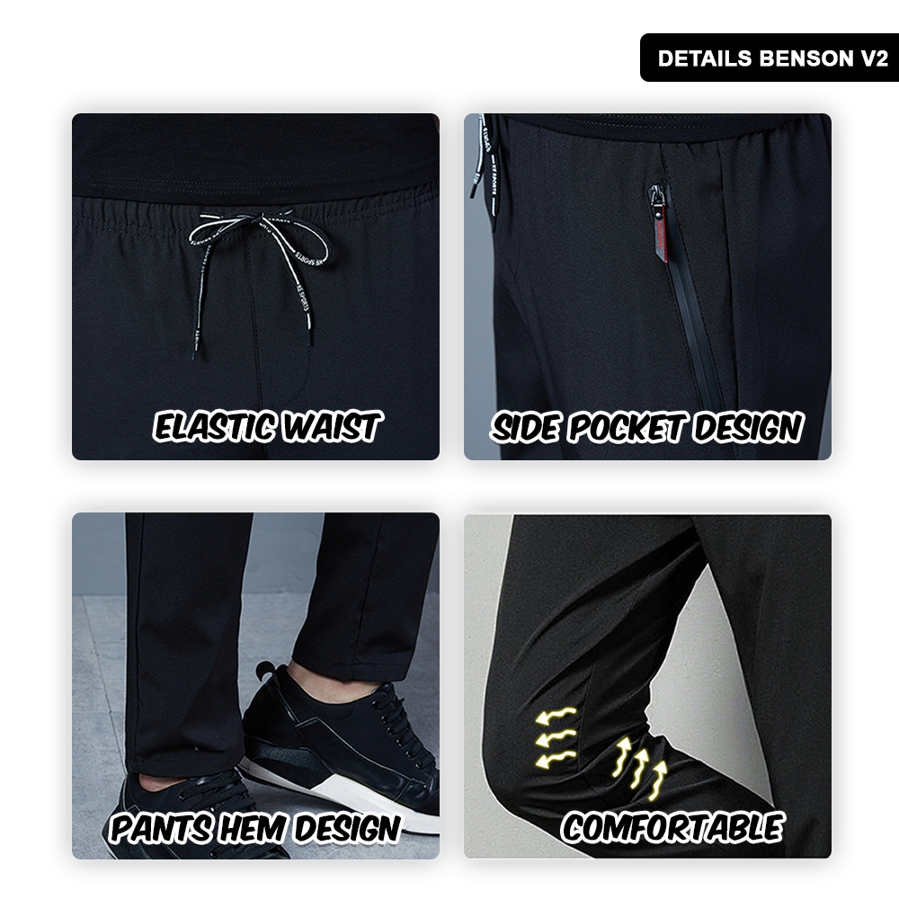 Men Long Pants Sport Pants Trousers - Dark Blue (with Zip) - Image 3
