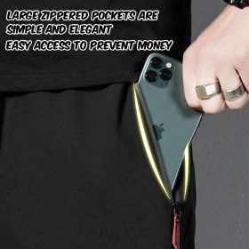 Men Long Pants Sport Pants Trousers - Dark Blue (with Zip) - Image 5