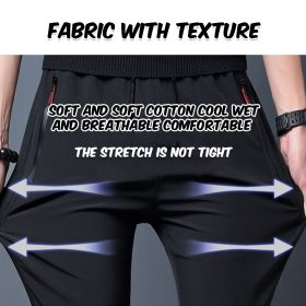 Men Long Pants Sport Pants Trousers - Dark Blue (with Zip) - Image 6