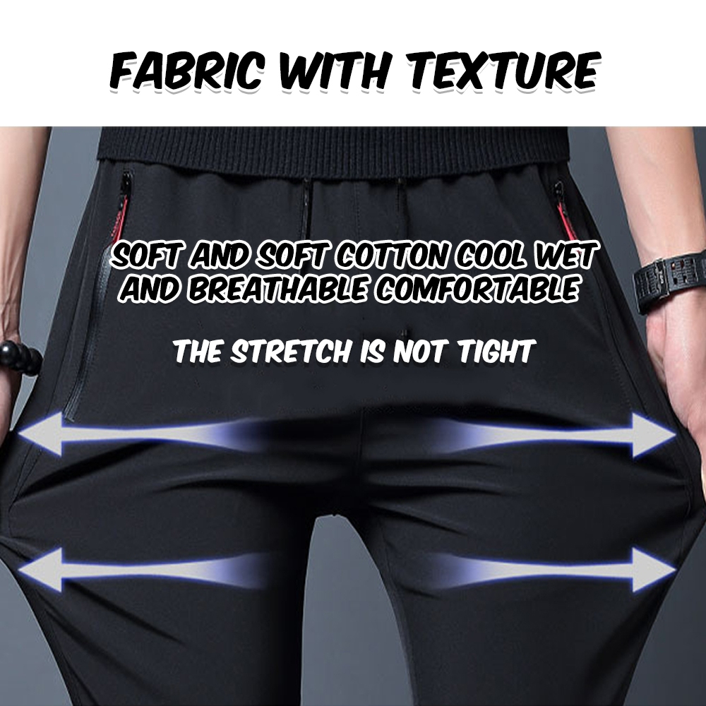 Men Long Pants Sport Pants Trousers - Dark Blue (with Zip) - Image 6