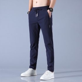 Men Long Pants Sport Pants Trousers - Dark Blue (shapely) - Image 1