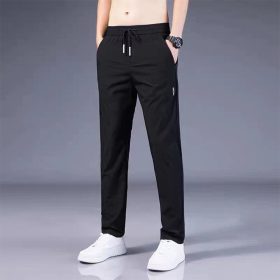 Men Long Pants Sport Pants Trousers - Black (Silky) - Image 1