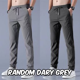 Men Long Pants Sport Pants Trousers - Dark Grey (Silky) - Image 1