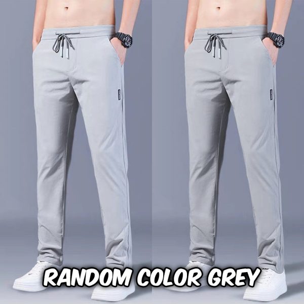 Men Long Pants Sport Pants Trousers - Light Grey (Silky)