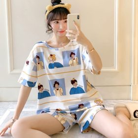 Women's Cute Short Sleeve Sleepwear Pajamas Set - 09 - Image 3