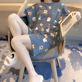 Women's Cute Short Sleeve Sleepwear Pajamas Set - 01 - Image 1