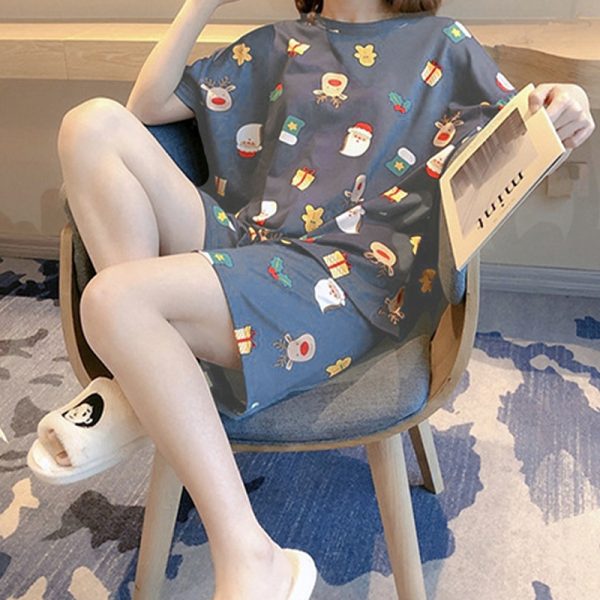 Women's Cute Short Sleeve Sleepwear Pajamas Set - 01