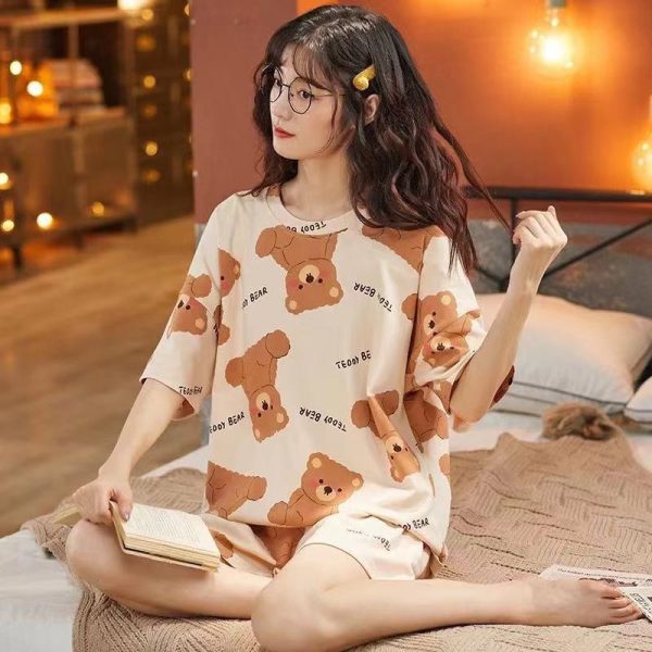 Women's Cute Short Sleeve Sleepwear Pajamas Set - 03