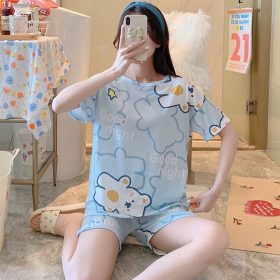 Women's Cute Short Sleeve Sleepwear Pajamas Set - 04 - Image 1