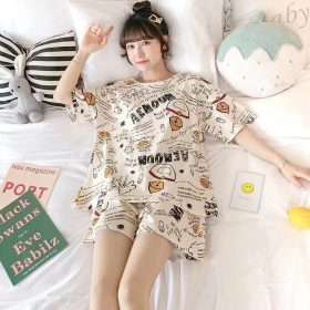 Women's Cute Short Sleeve Sleepwear Pajamas Set - 06 - Image 1