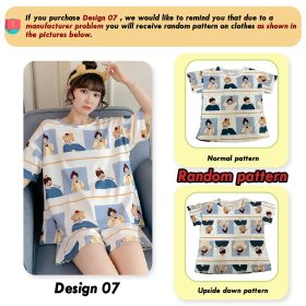 Women's Cute Short Sleeve Sleepwear Pajamas Set - 07 - Image 1