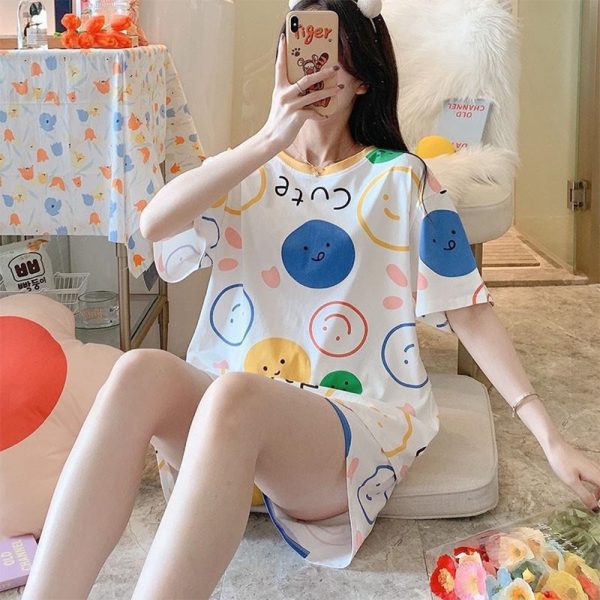 Women's Cute Short Sleeve Sleepwear Pajamas Set - 11