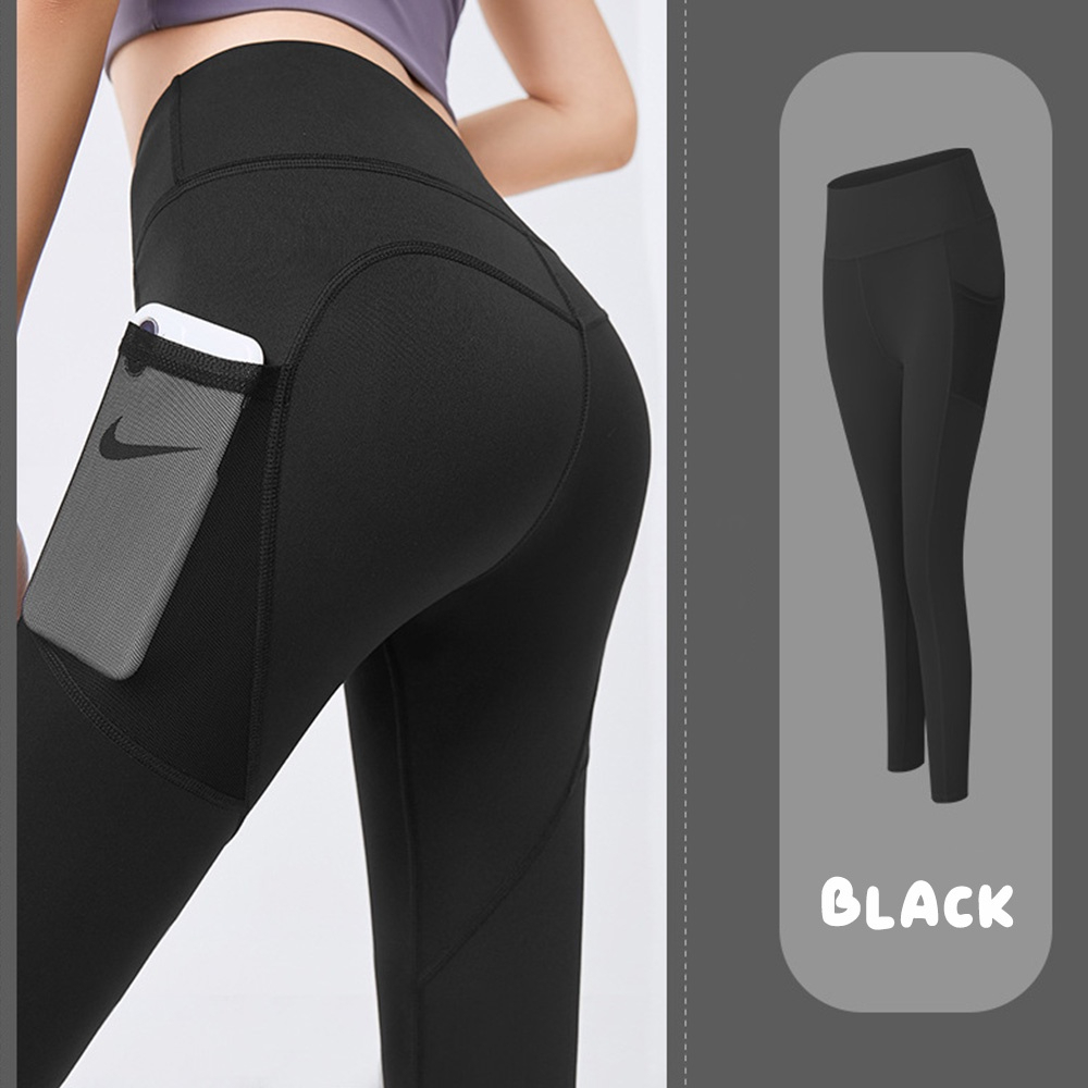 Women Yoga Pants Legging Women Sports Fitness Peach Tight Waist Hip Abdomen Stretchable Running Pants - Black - Image 1