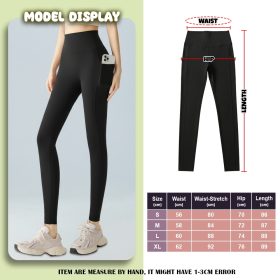 Women Yoga Pants Legging Women Sports Fitness Peach Tight Waist Hip Abdomen Stretchable Running Pants - Black (V2) - Image 1